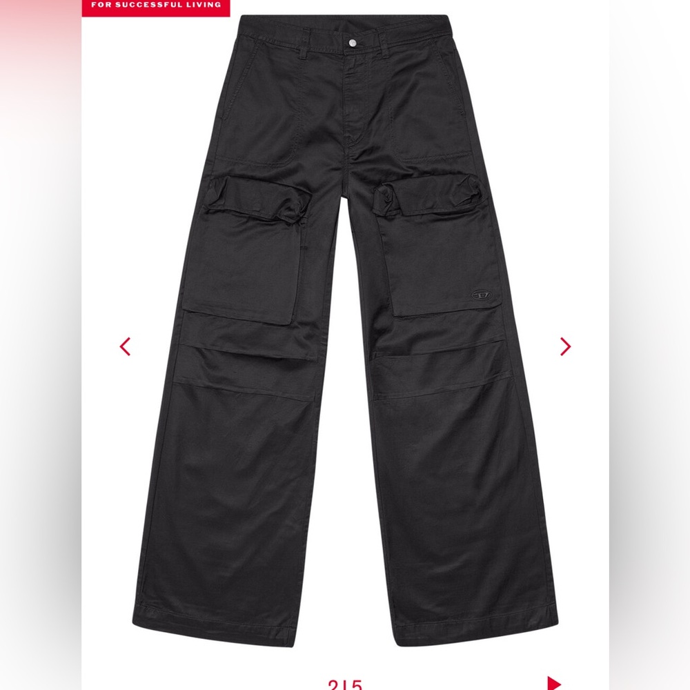 Diesel Black Wide-Leg Cargo Pants - Women's - Picture 4 of 11